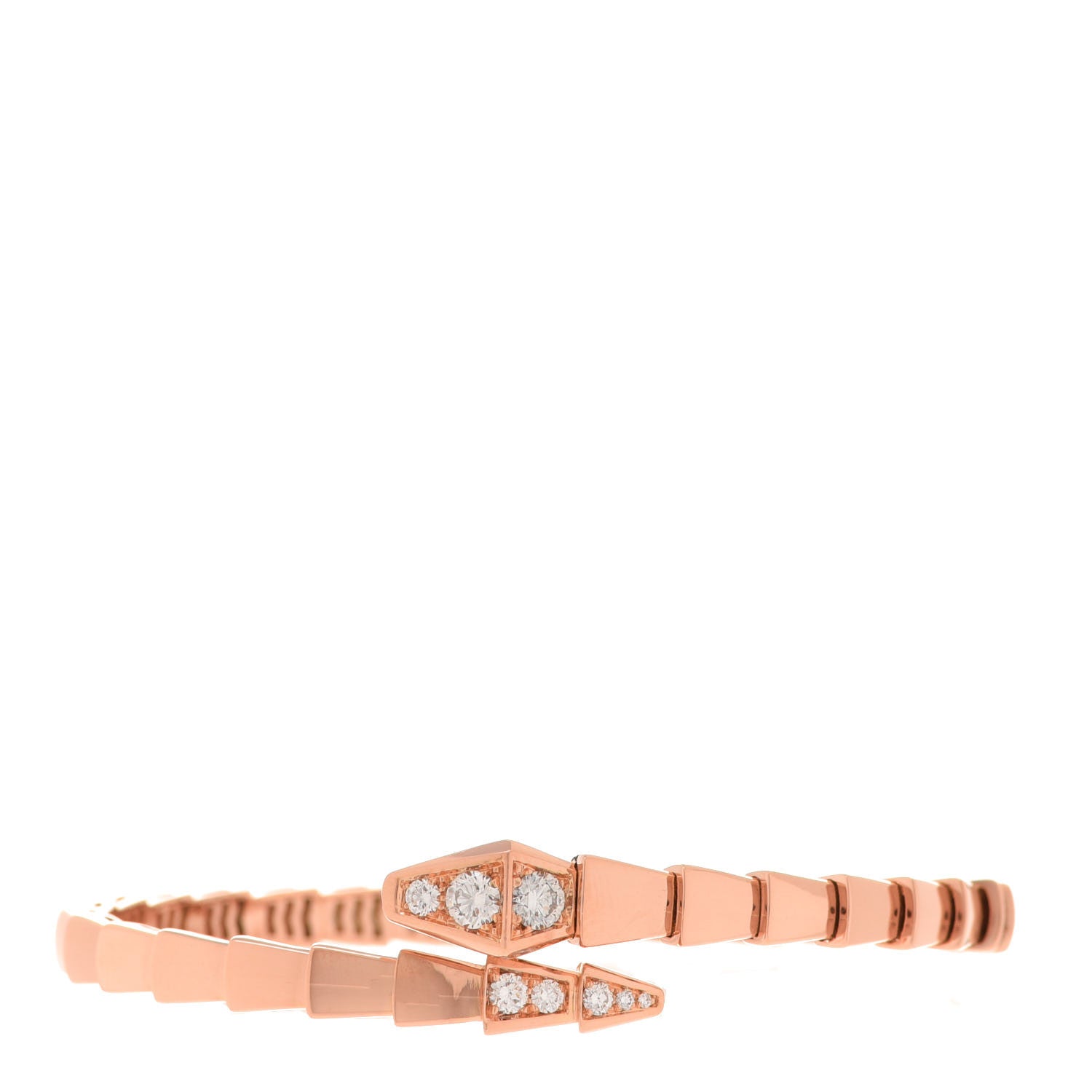 Bulgari 18K Rose Gold Diamond Serpenti Viper Bracelet S 1 of 6
