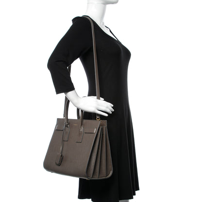 Saint Laurent Grained Calfskin Small Sac De Jour Earth 2 of 10