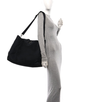 Prada Tessuto Nylon Soft Padded Large Shopping Tote Black 2 of 9