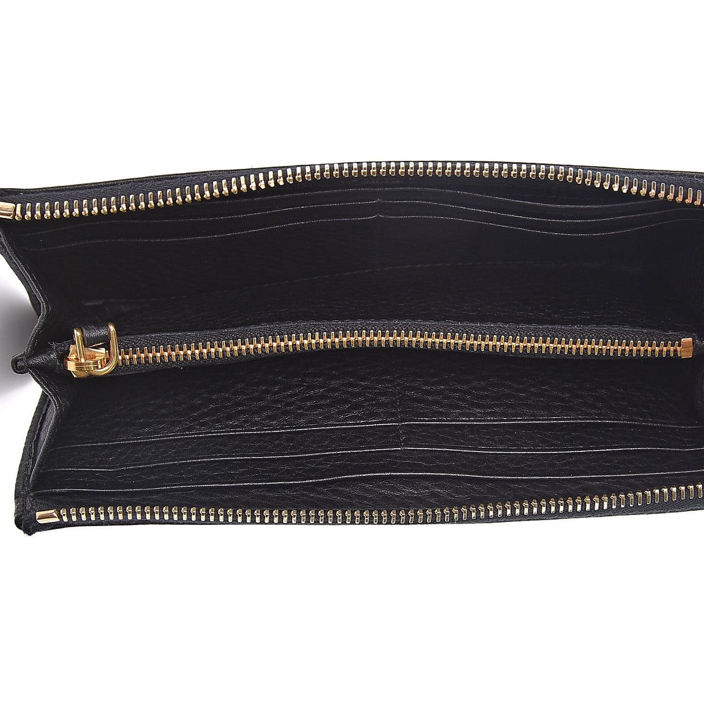 Vitello Daino Zip Around Wallet Nero Black