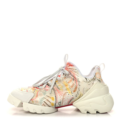 Christian Dior Neoprene Rubber Print Womens D-Connect Sneakers 39 White Red Multicolor 1 of 8