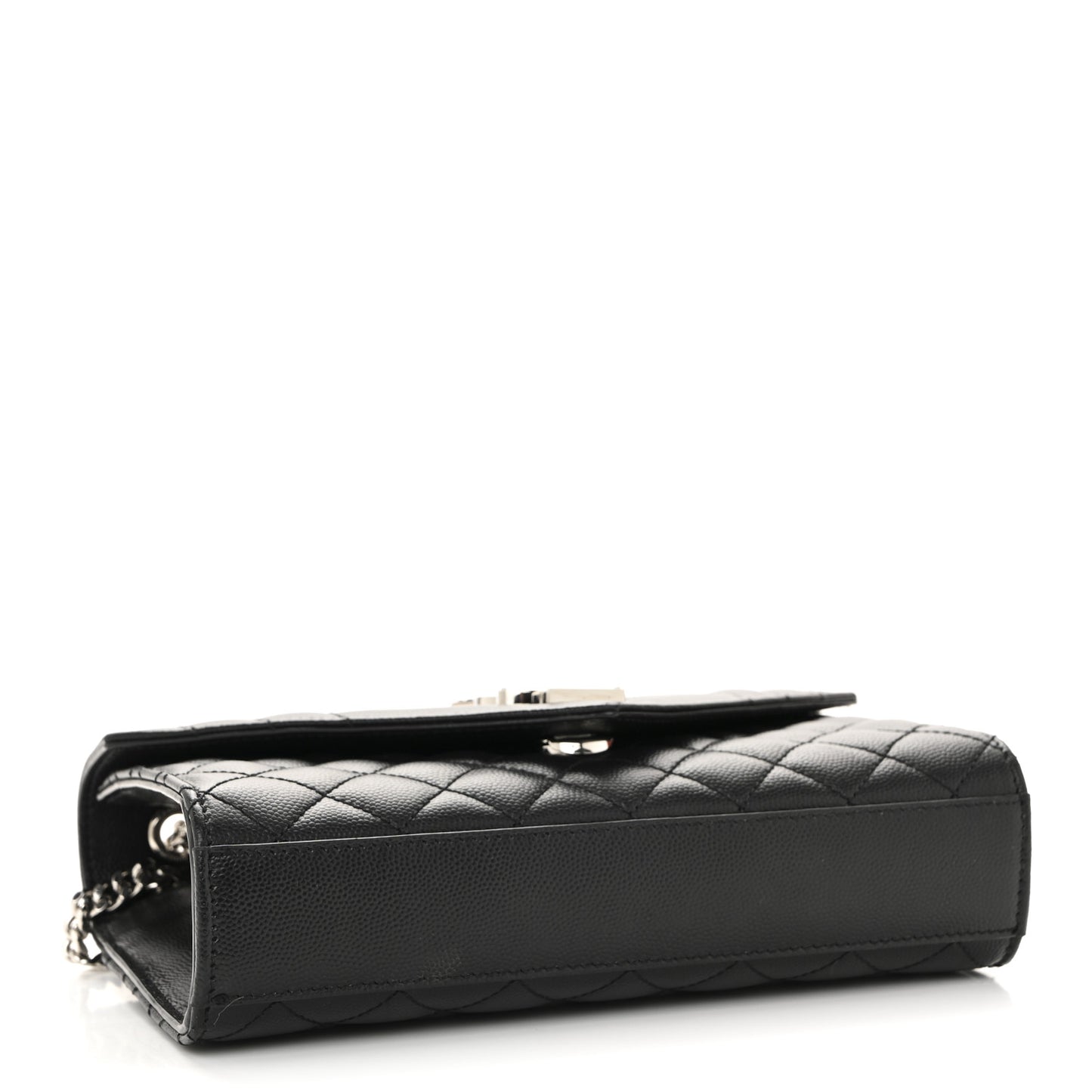 Grain De Poudre Textured Mixed Matelasse Triquilt Small Monogram Satchel Black