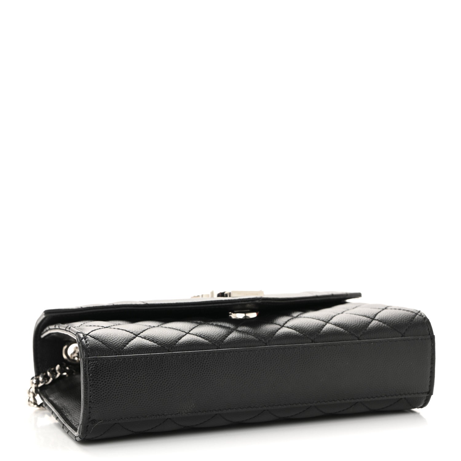 Saint Laurent Grain De Poudre Textured Mixed Matelasse Triquilt Small Monogram Satchel Black 4 of 13