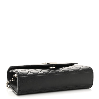 Saint Laurent Grain De Poudre Textured Mixed Matelasse Triquilt Small Monogram Satchel Black 4 of 13