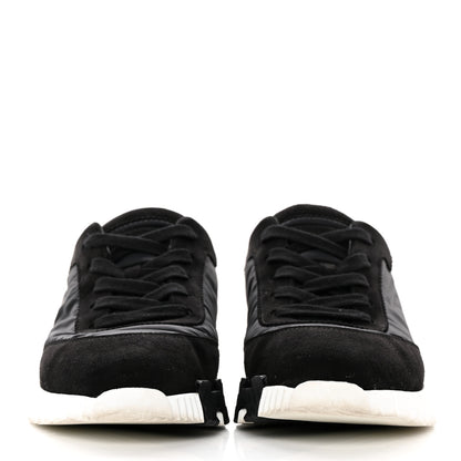 Hermes Parachute Fabric Suede Goatskin Bouncing Sneakers 37 Black 2 of 18