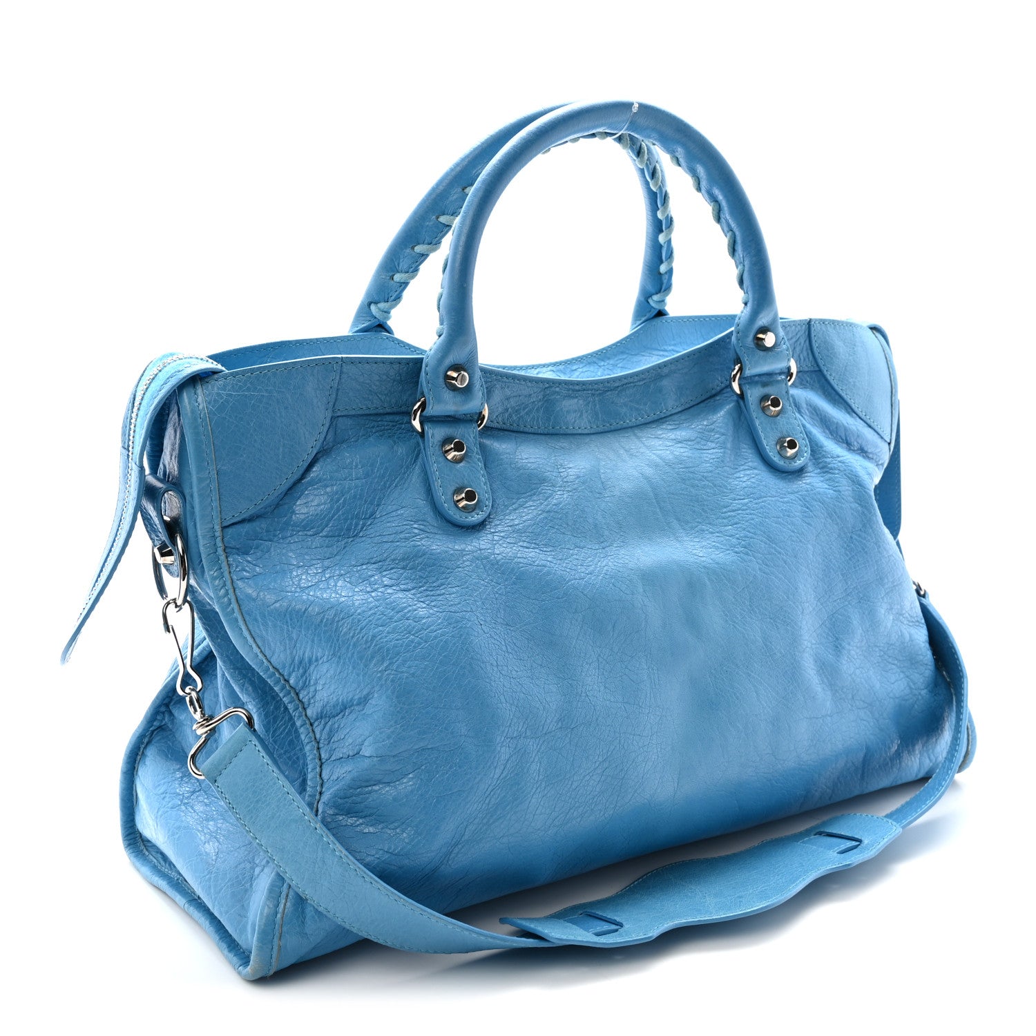 Balenciaga Agneau Classic Silver Hardware City Bleu Azur Clair 3 of 10