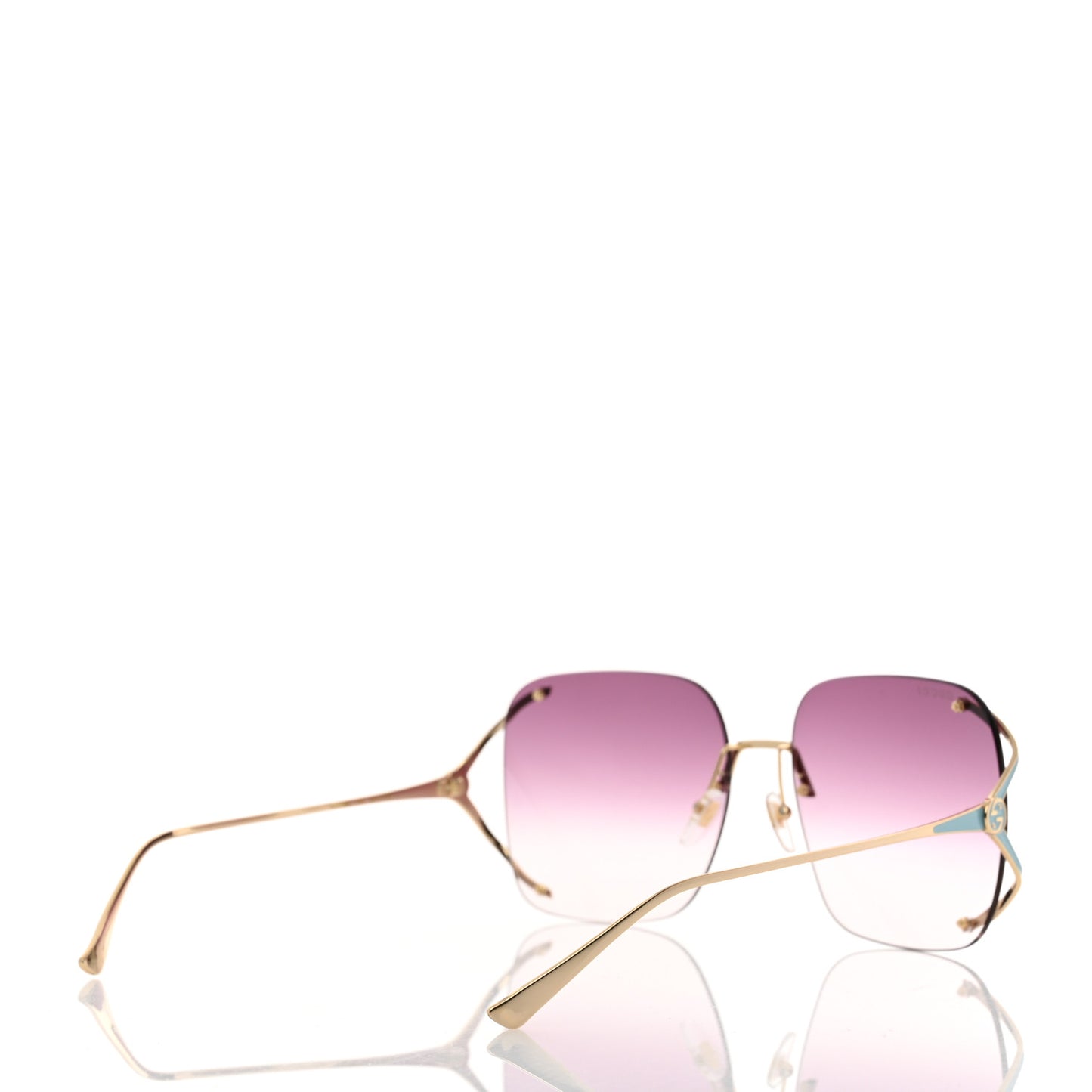 Metal Oversized Sunglasses GG0646S Gold Blue