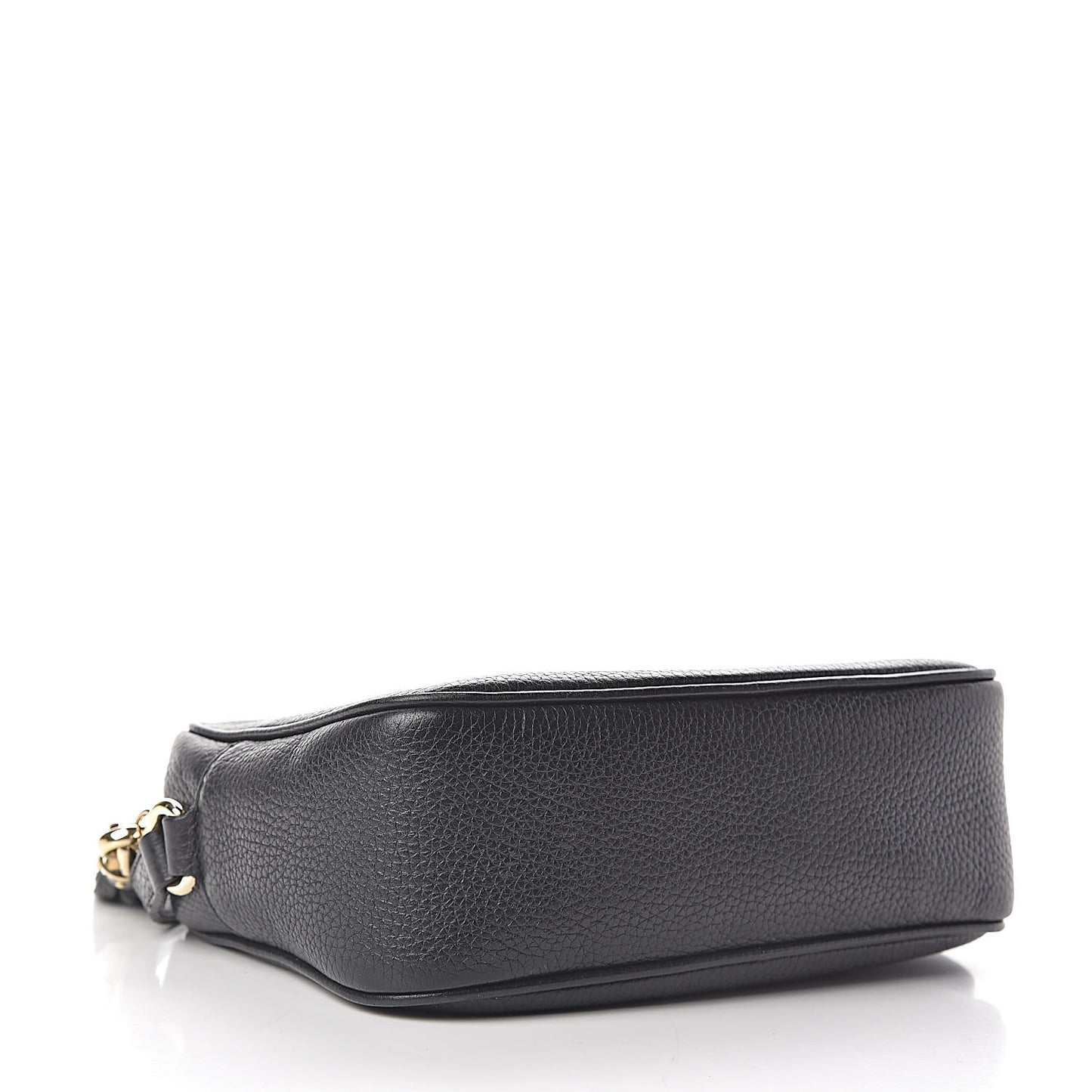 Pebbled Calfskin Small Soho Disco Bag Black