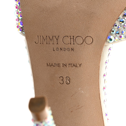 Jimmy Choo Satin Crystal Saeda 100 Pumps 38 Ivory 7 of 11