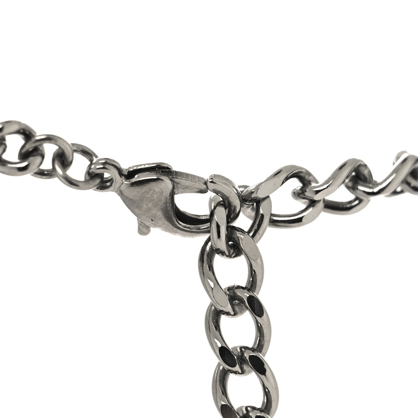 Ruthenium Crystal Chain CC Lucky Charms Choker Silver