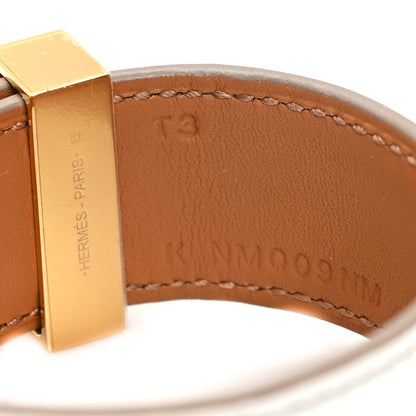 Hermes Matte Niloticus Crocodile Himalaya Collier De Chien CDC 24 Bracelet T3 Blanc 4 of 6