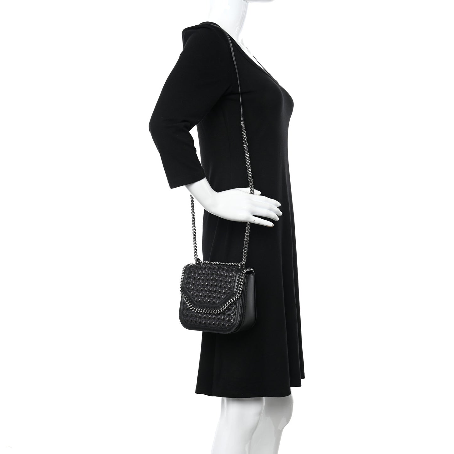 Eco Alter Nappa Woven Mini Falabella Box Shoulder Bag Black