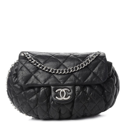 Chanel Washed Lambskin Quilted Medium Chain Around Messenger Black 1 of 12
