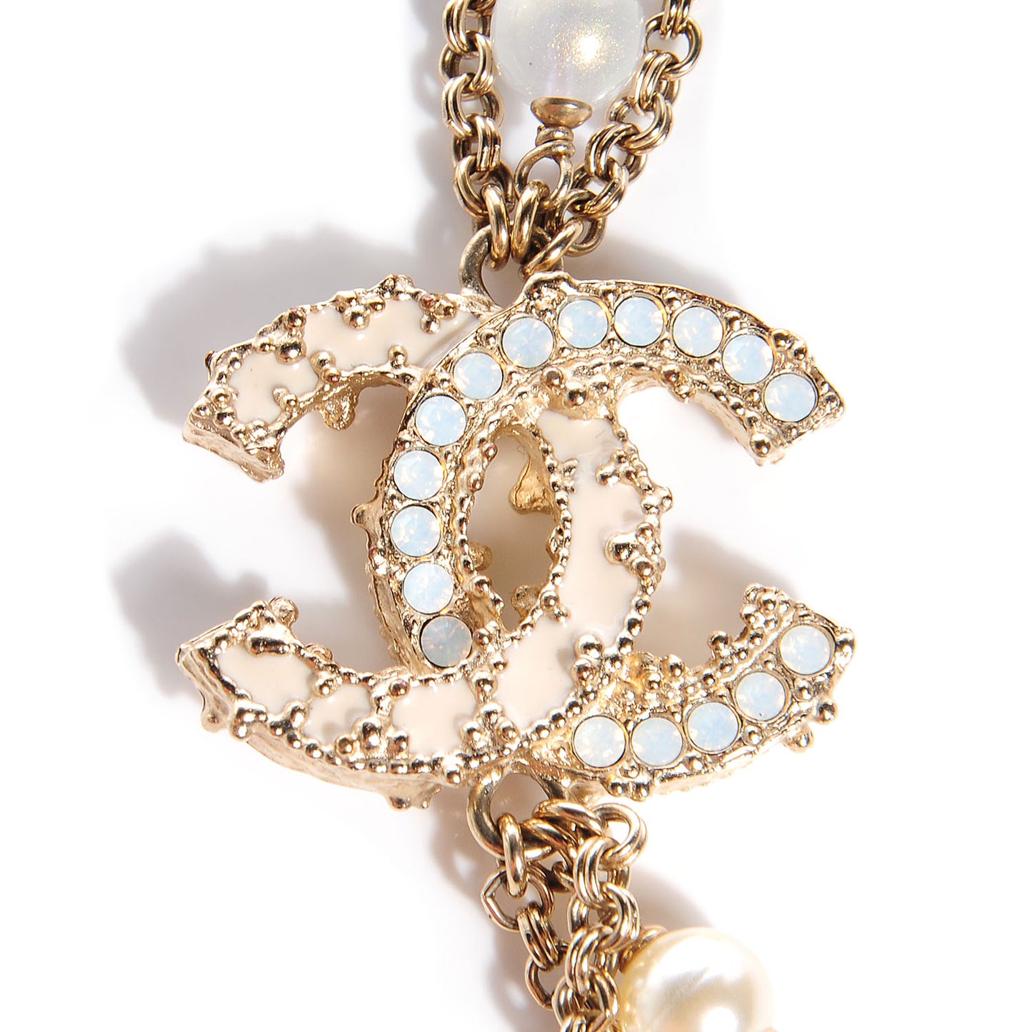 Pearl CC Short Necklace Gold