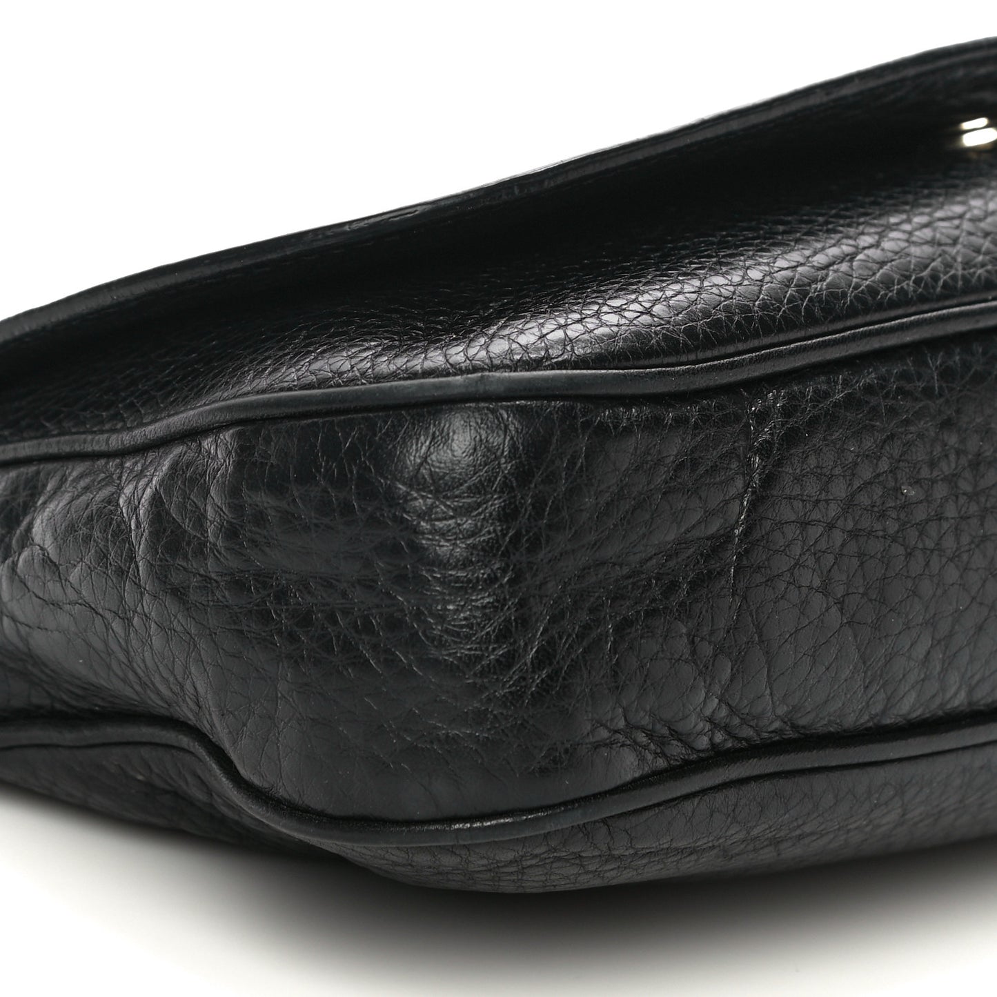 Pebbled Calfskin Medium Soho Flap Crossbody Black