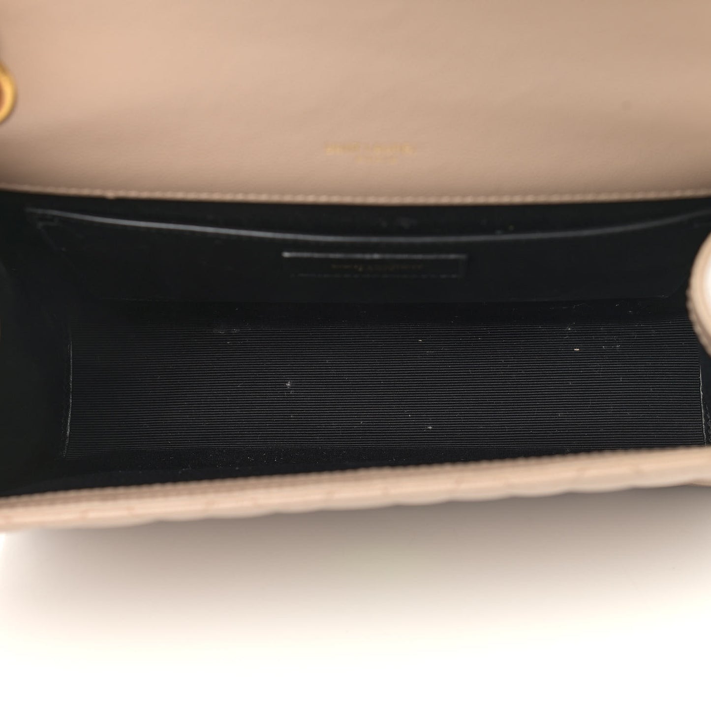 Grain De Poudre Textured Mixed Matelasse Medium Triquilt Monogram Satchel Dark Beige