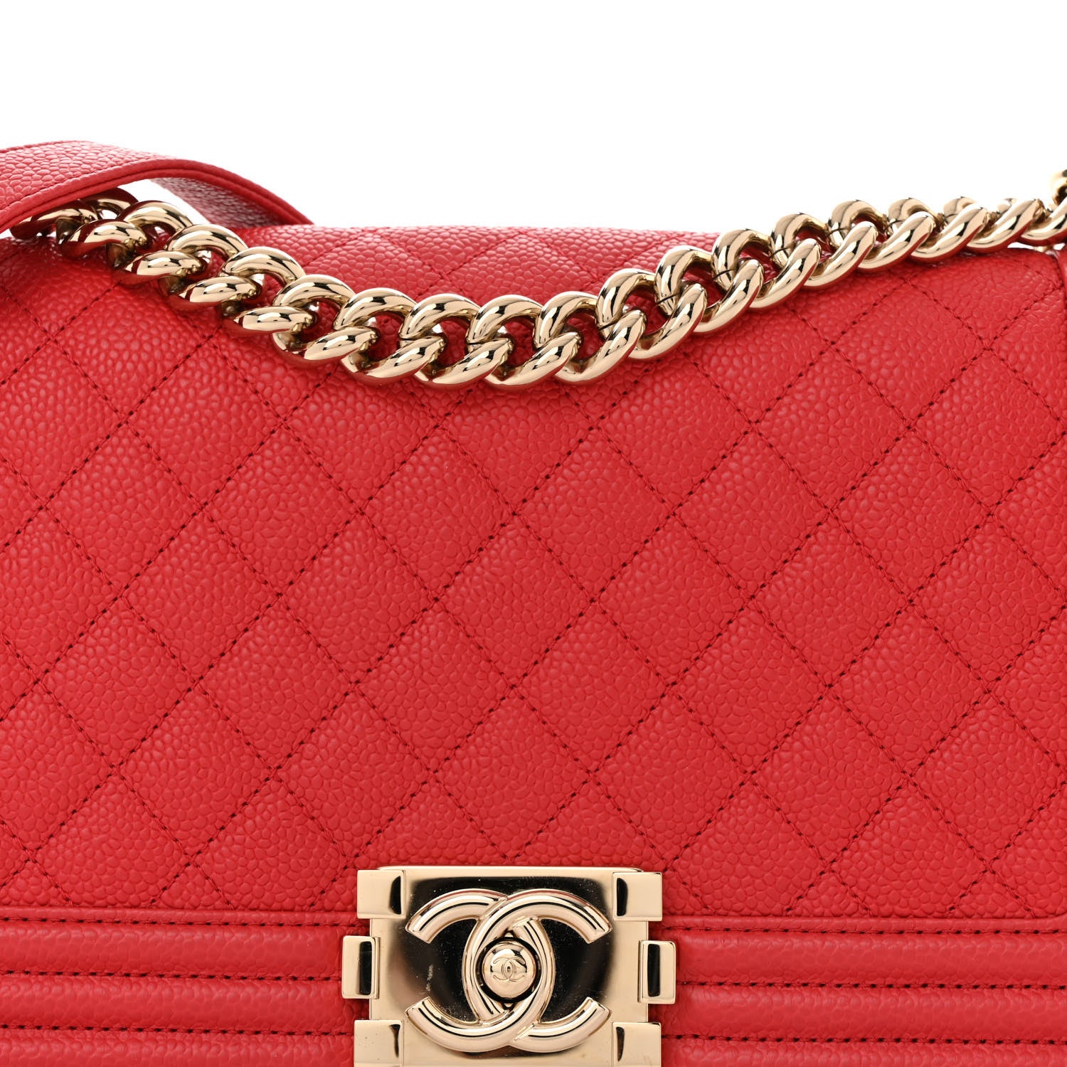 Chanel Caviar Quilted Medium Boy Flap Dark Pink 8 of 12
