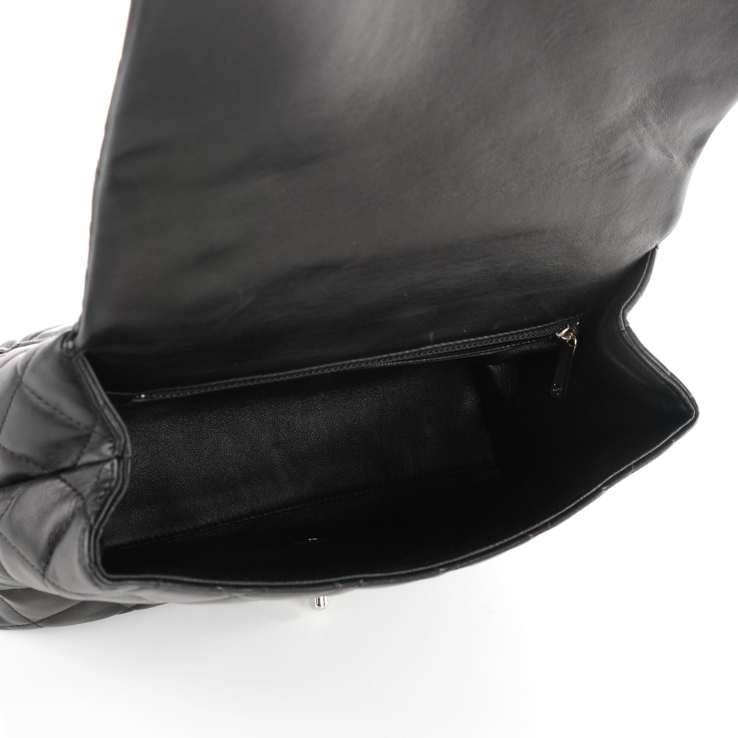 Lambskin Quilted Medium Kelly Flap Black