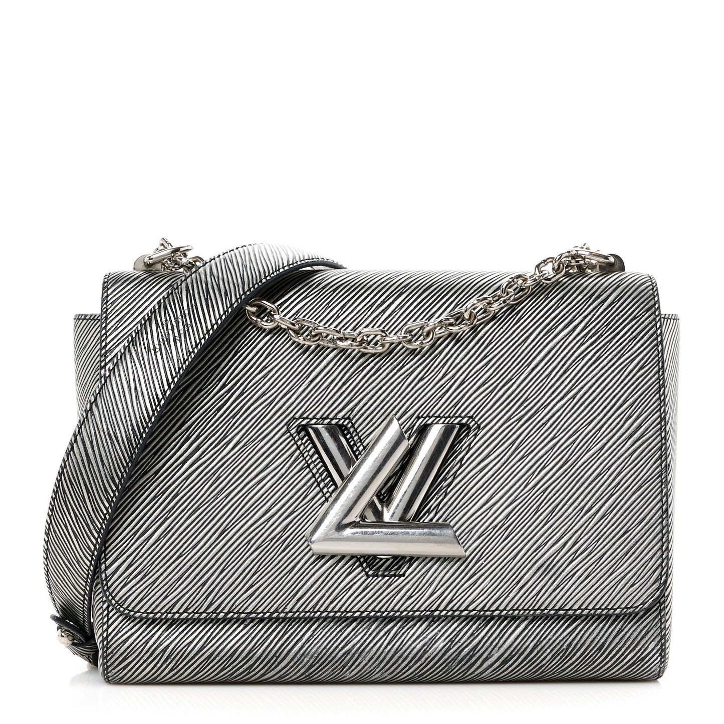 Epi Twist Shoulder Bag MM Platine