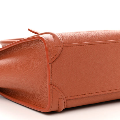 Celine Drummed Calfskin Nano Luggage Terracotta 10 of 12
