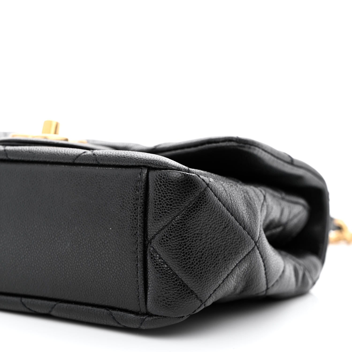 Chanel Shiny Caviar Quilted Mini Top Handle Flap Black 10 of 11