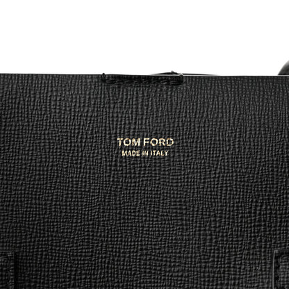 Tom Ford Grained Calfskin Small T Tote Black 5 of 8