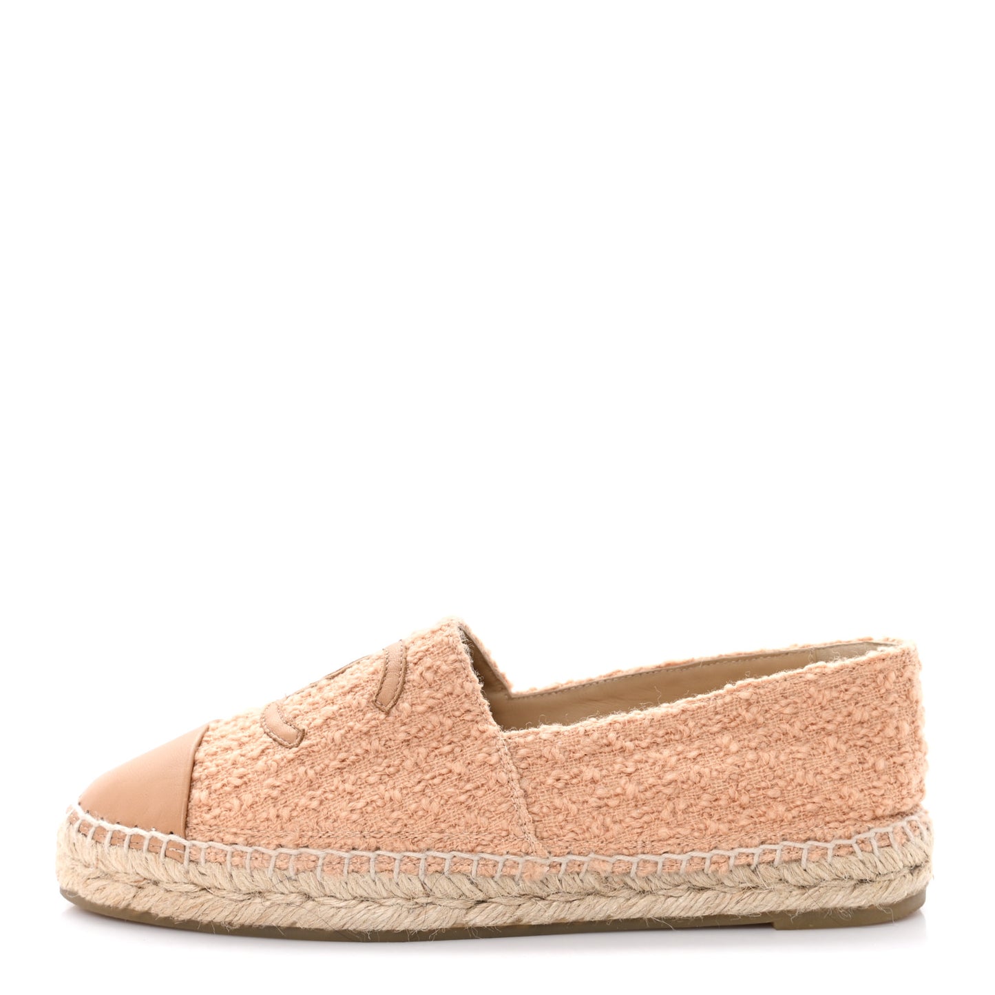 Tweed Lambskin CC Espadrilles 40 Dark Beige Light Brown