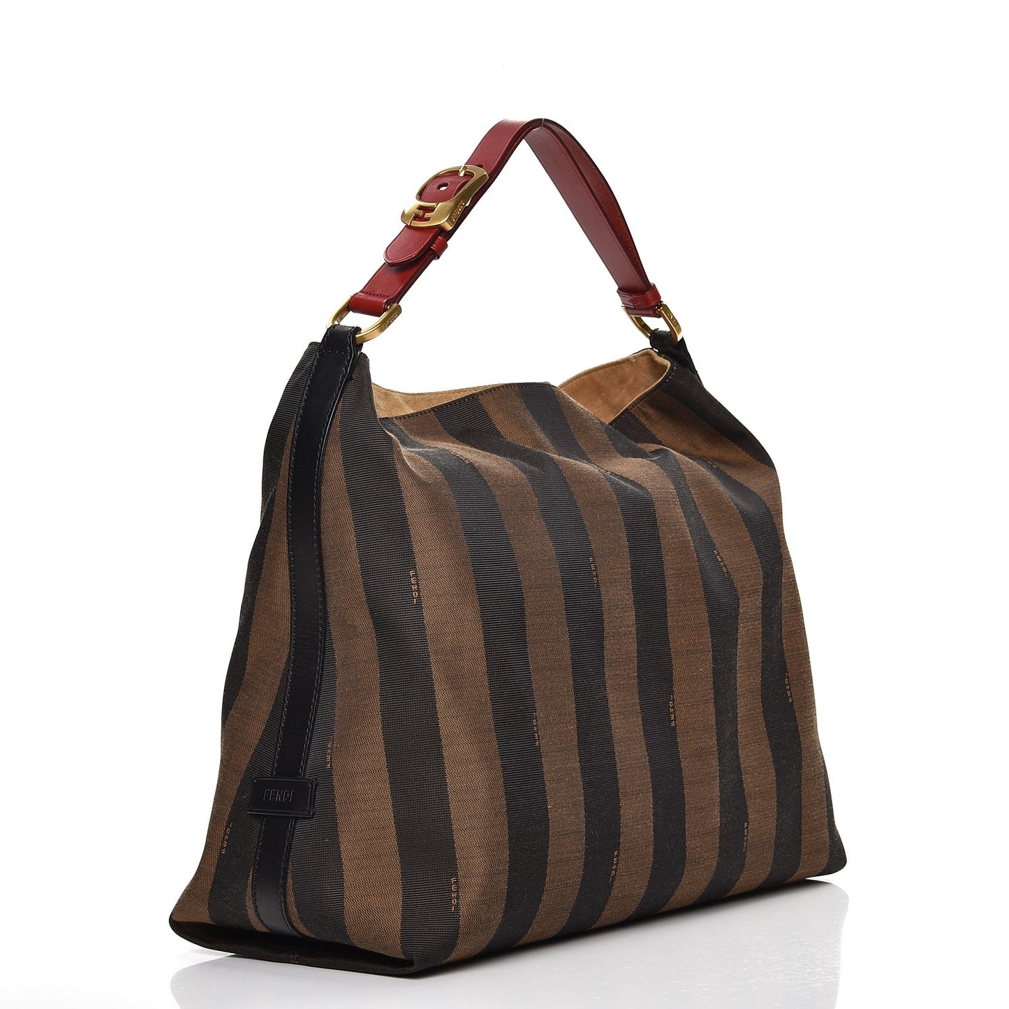 Pequin Cuoio Vegetale Large Hobo Tobacco Rosso Black
