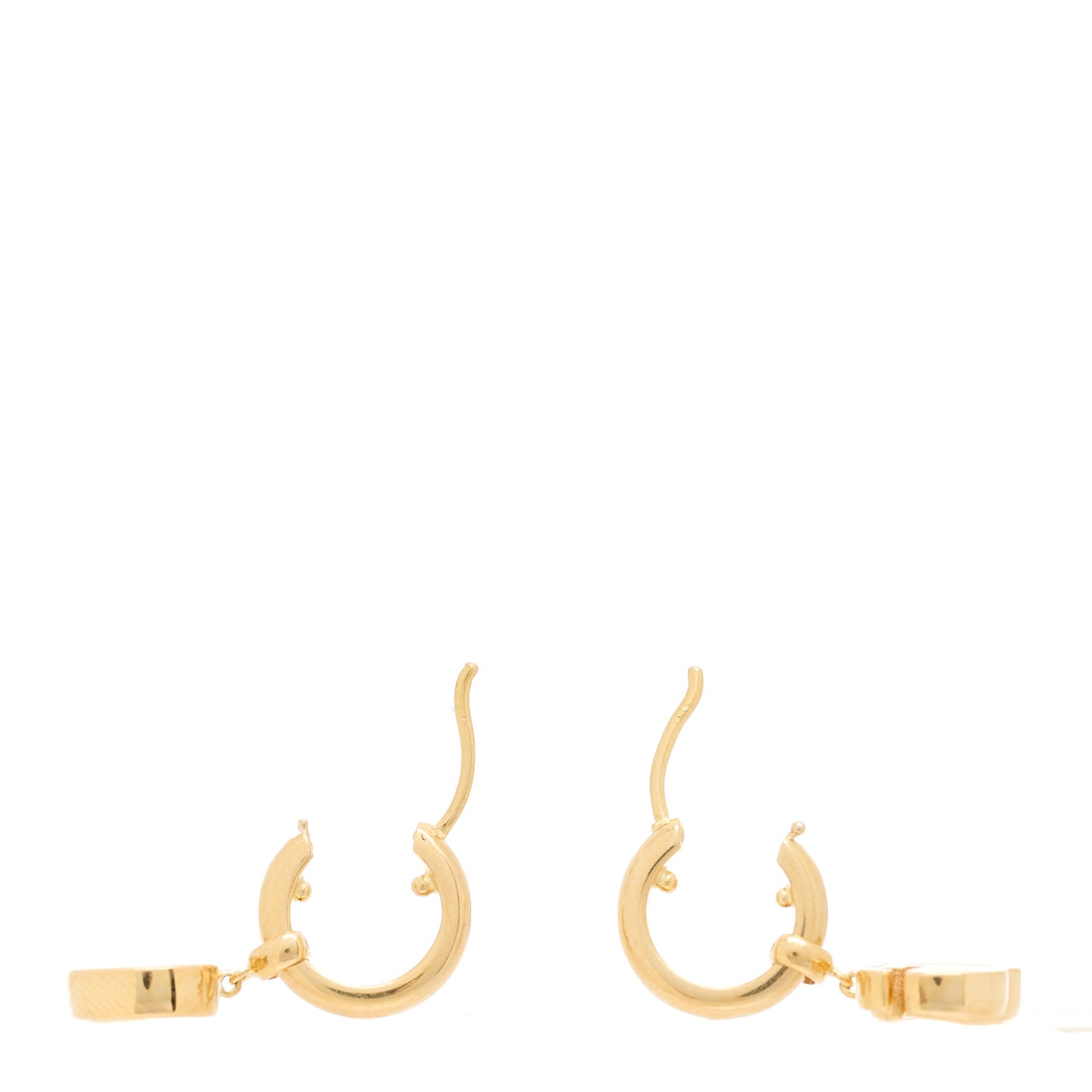 18K Yellow Gold Running G Drop Hoop Earrings