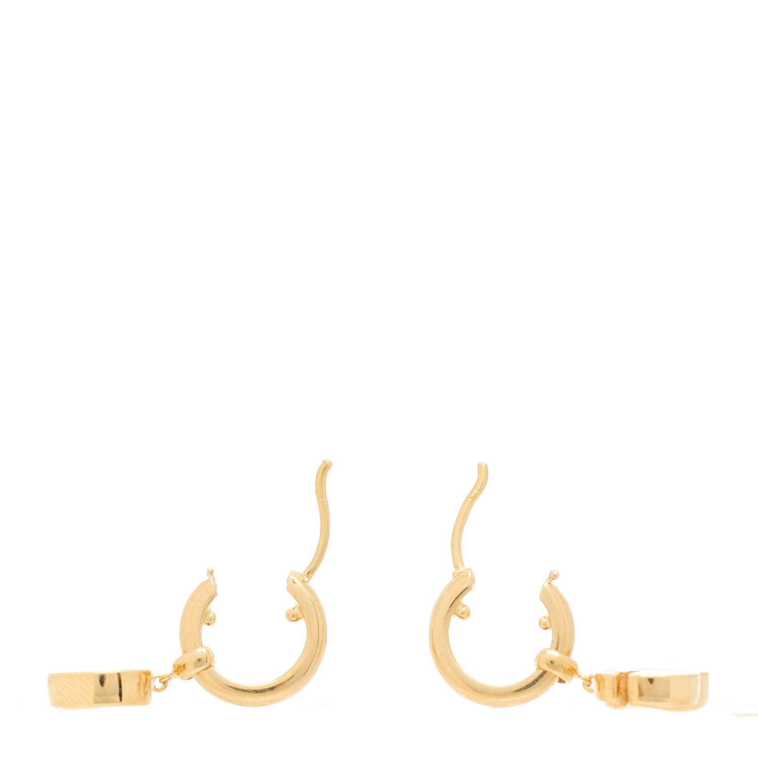 Gucci 18K Yellow Gold Running G Drop Hoop Earrings 3 of 5