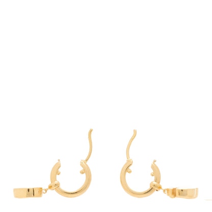 Gucci 18K Yellow Gold Running G Drop Hoop Earrings 3 of 5
