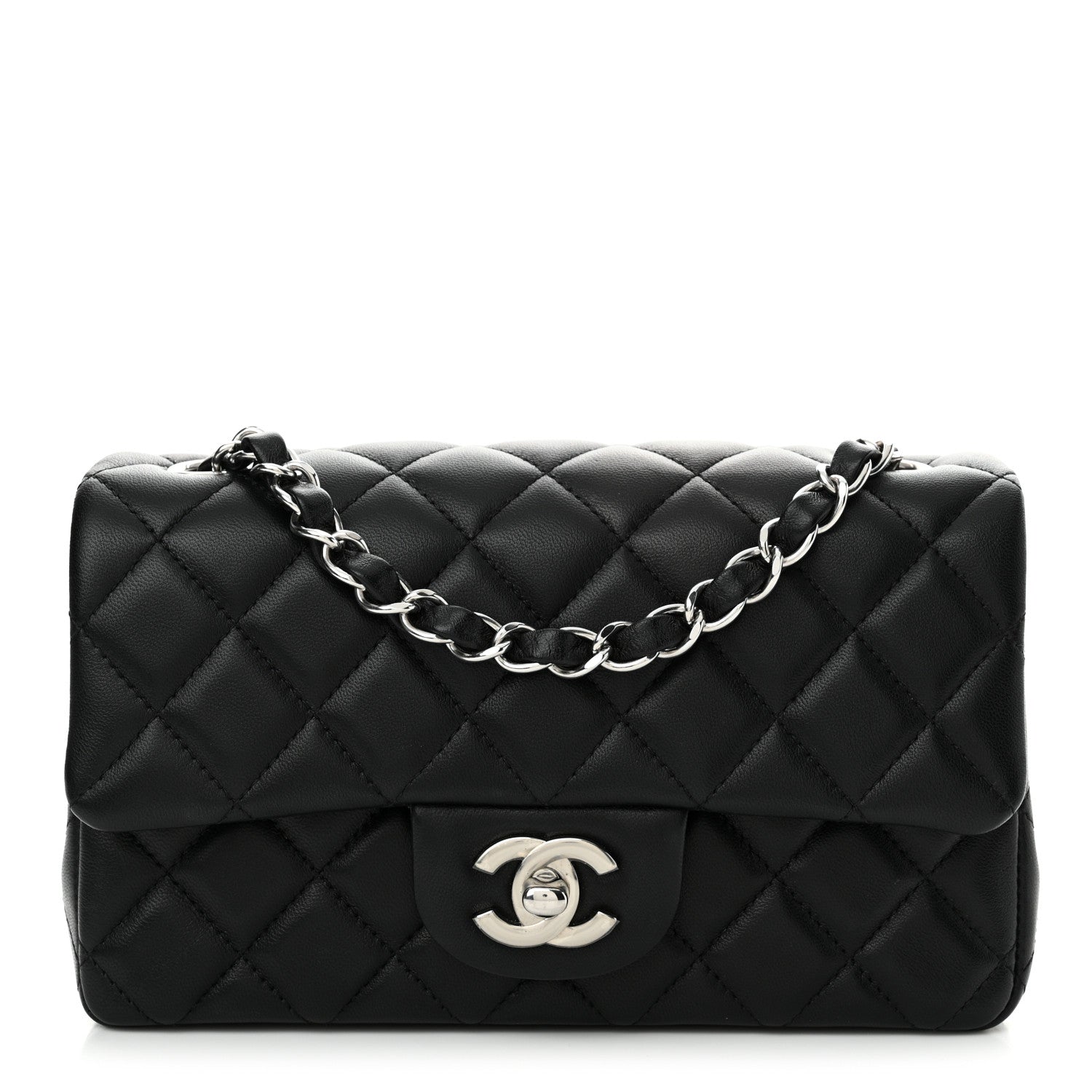 Chanel Lambskin Quilted Mini Rectangular Flap Black 1 of 11