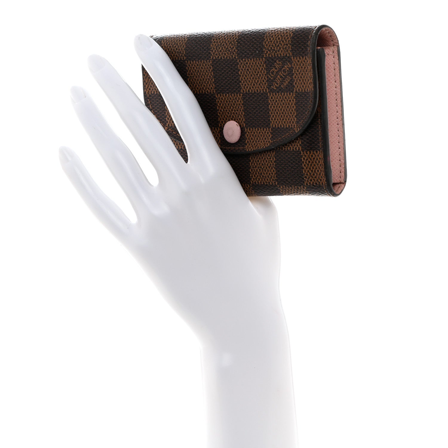 Louis Vuitton Damier Ebene Rosalie Coin Purse Rose Ballerine 2 of 8