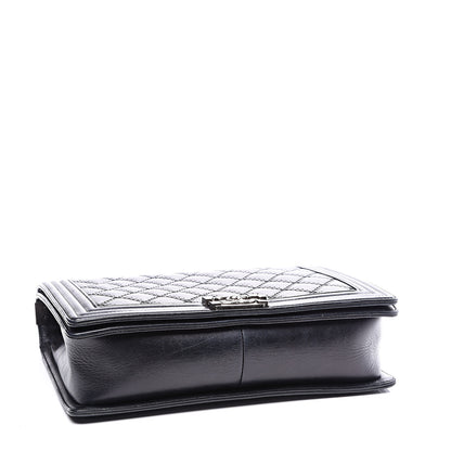 Chanel Calfskin Embossed Stitch Large Boy Flap Black 3 of 10