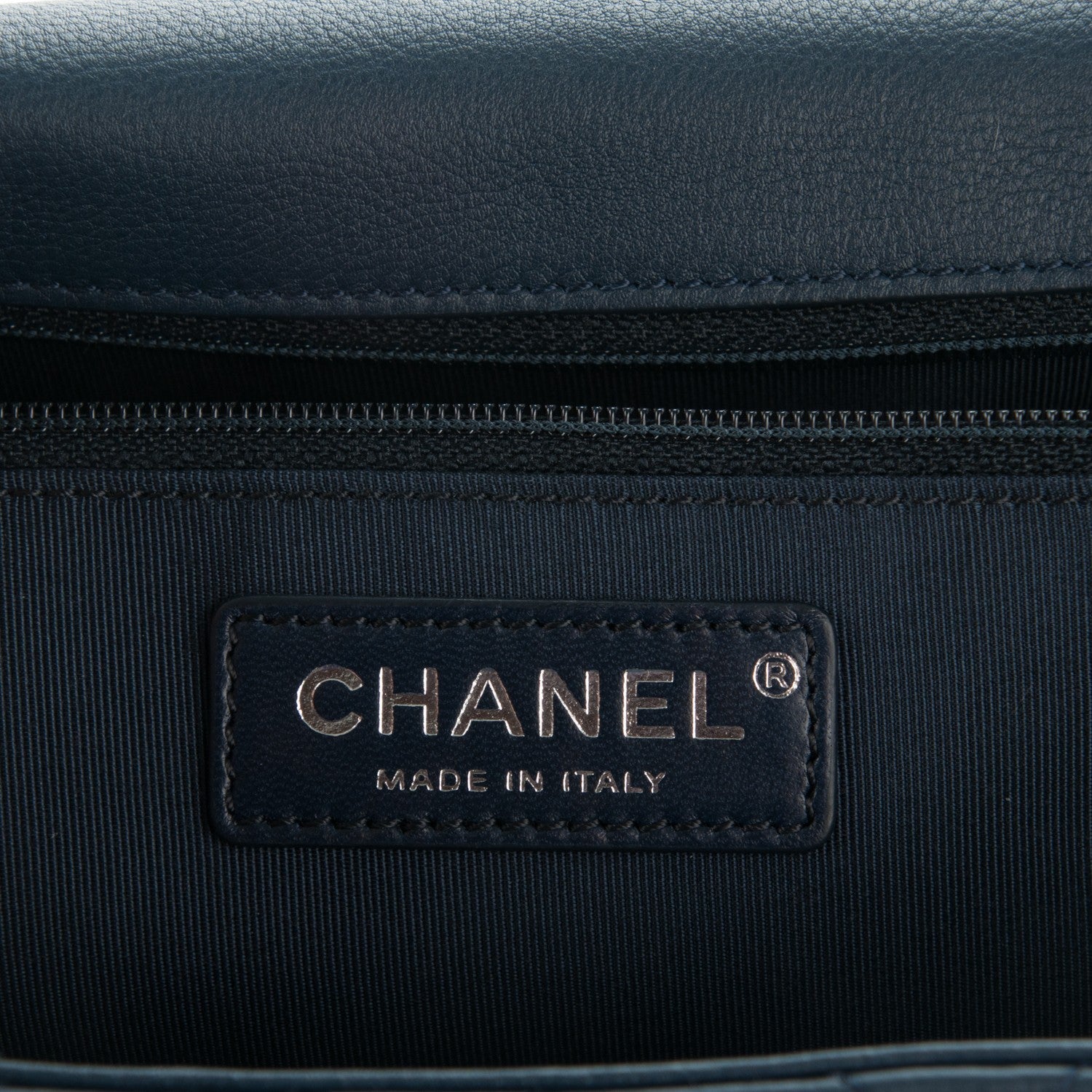 Chanel Calfskin Quilted Medium Frame in Chain Flap Navy 6 of 7