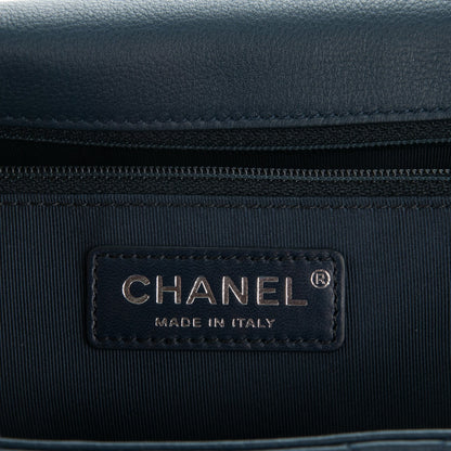 Chanel Calfskin Quilted Medium Frame in Chain Flap Navy 6 of 7