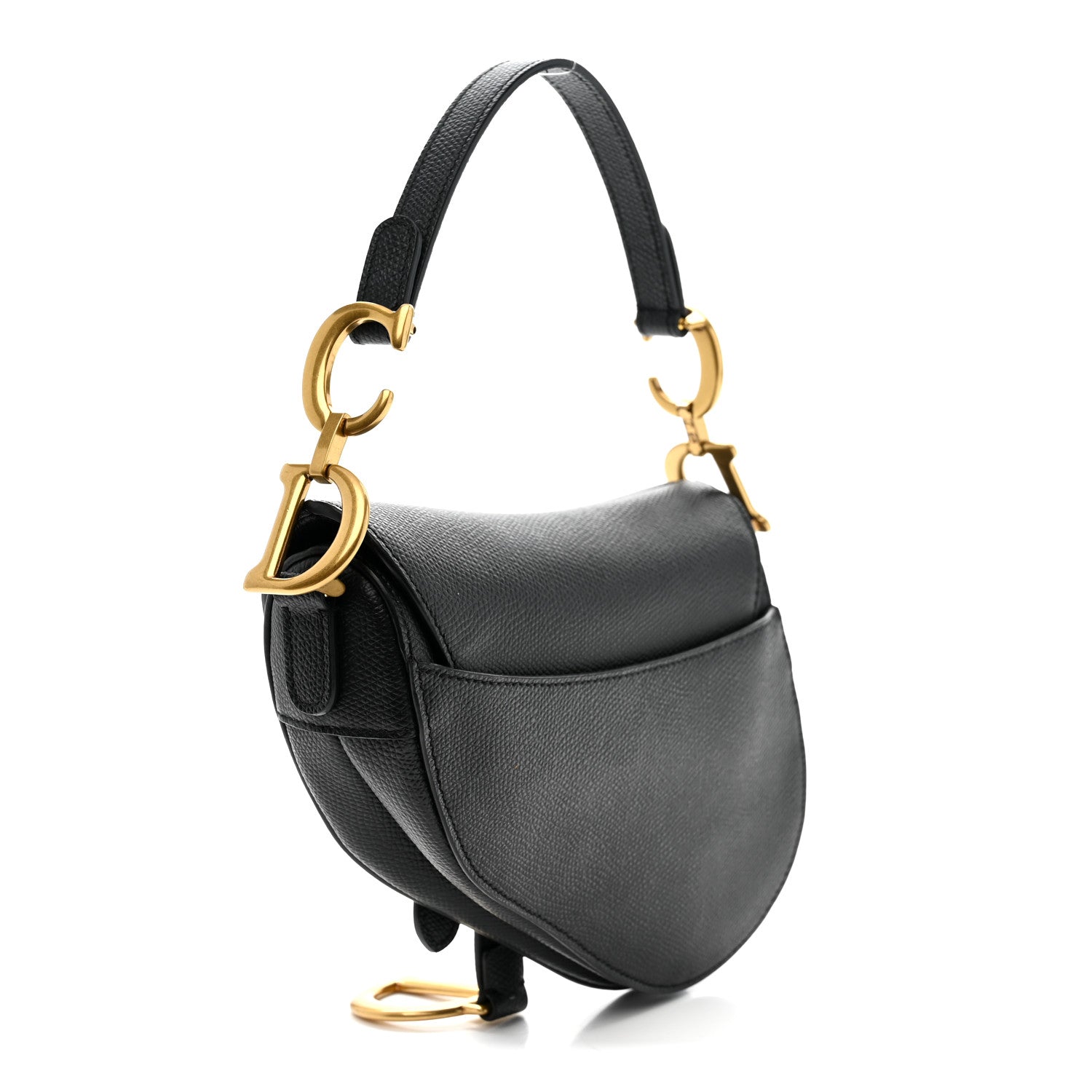Christian Dior Grained Calfskin Mini Saddle Bag Black 3 of 9