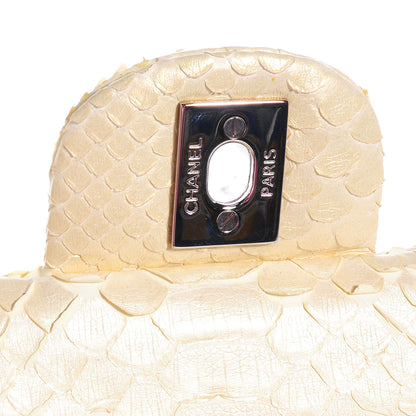 Chanel Python Beaded Medium Double Flap Light Yellow 8 of 11