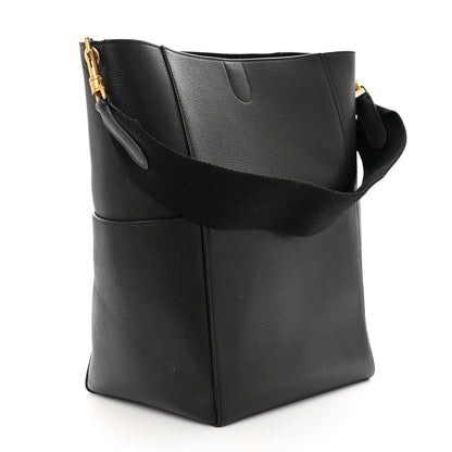 Celine Soft Grained Calfskin Sangle Bucket Bag Black 3 of 14