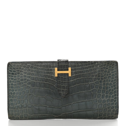 Hermes Shiny Alligator Bearn Wallet 1 of 11
