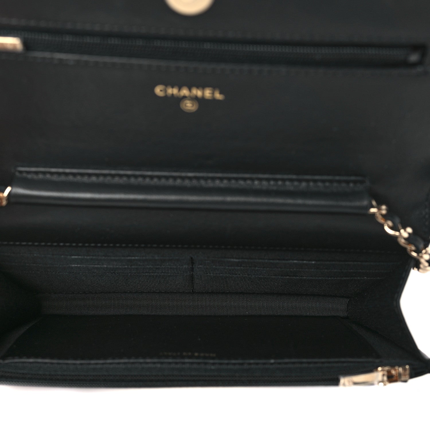 Chanel Lambskin Quilted Wallet On Chain WOC White Black 5 of 10