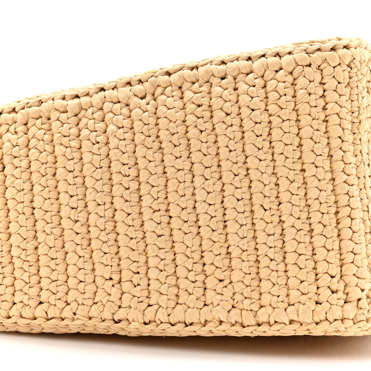 Yarn Raffia Effect Crochet Triangle Shoulder Bag Naturale