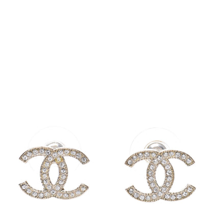 Chanel Crystal CC Earrings Gold 1 of 5