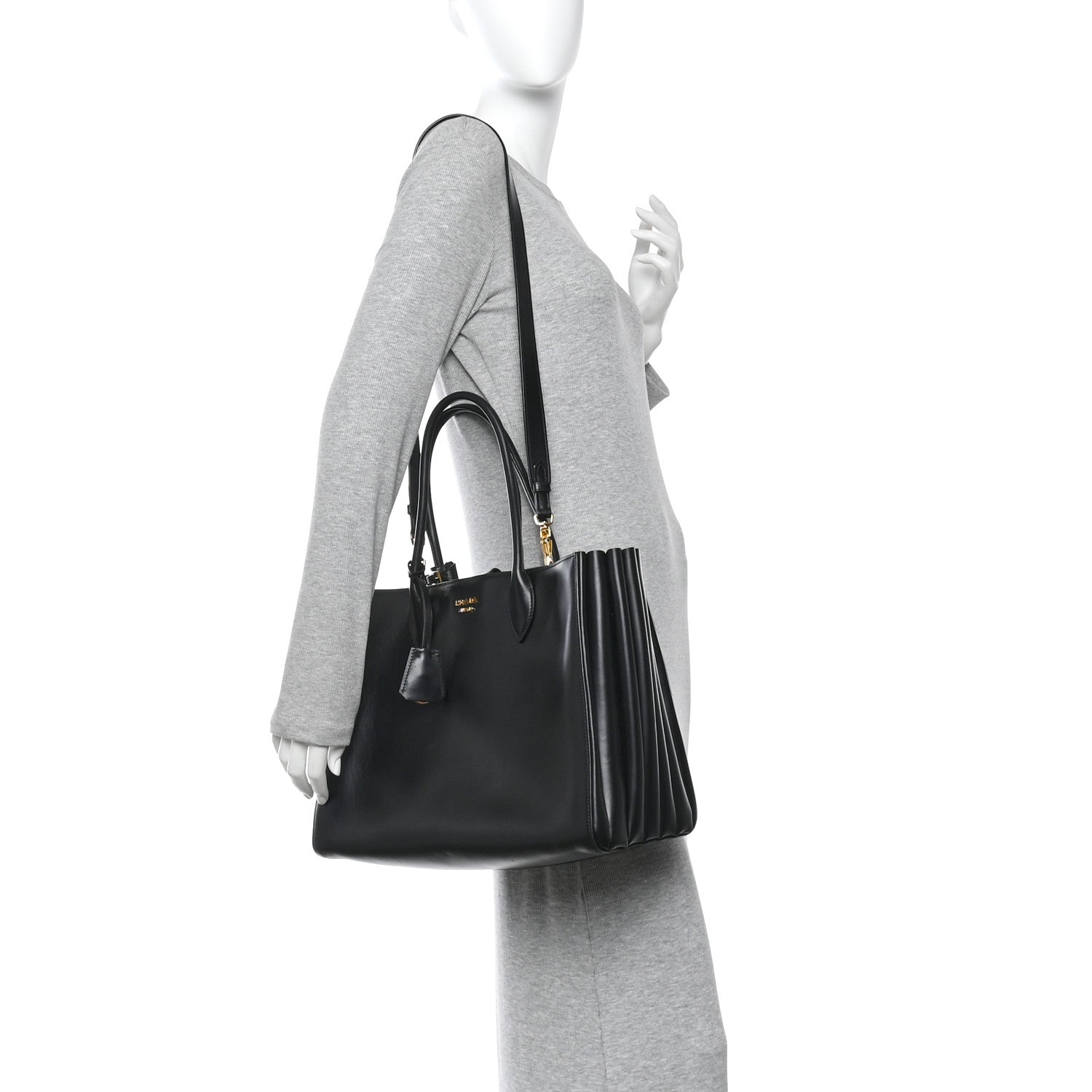 Prada City Calfskin Bibliotheque XL Tote Black 2 of 13