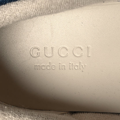 Gucci Denim GG Monogram Calfskin Web Mens Screener Sneakers 8.5 Blue 8 of 9