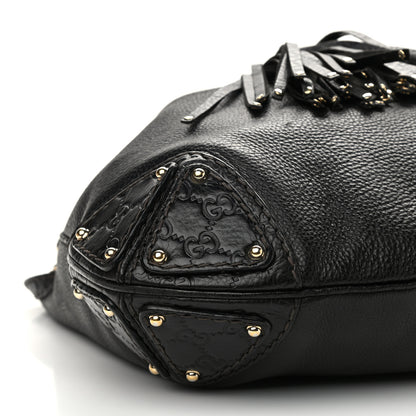 Gucci Calfskin Medium Indy Top Handle Hobo Black 8 of 13