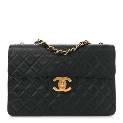 Chanel Lambskin Quilted XL Jumbo Single Flap Black 1 of 11
