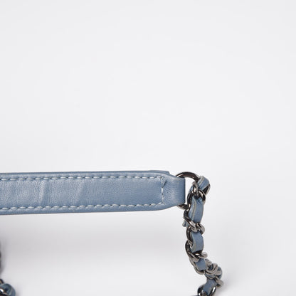 Chanel Lambskin Quilted Small CC Crossing Flap Light Blue 12 of 12