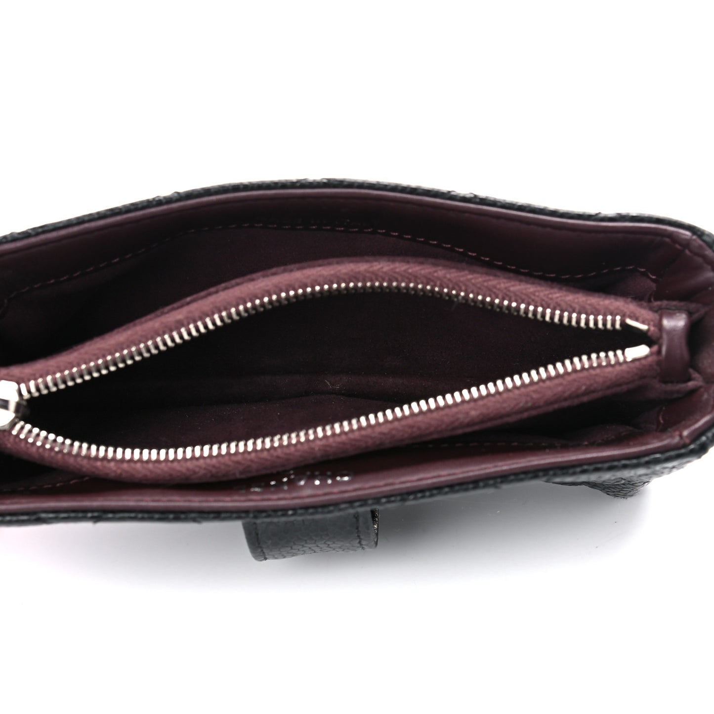 Caviar Quilted Mini Phone Holder Clutch Black