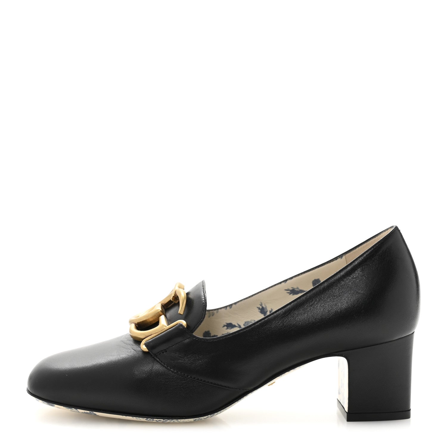 Gucci Malaga Kid GG Victoire 55mm Loafer Pumps 37 Black 1 of 10